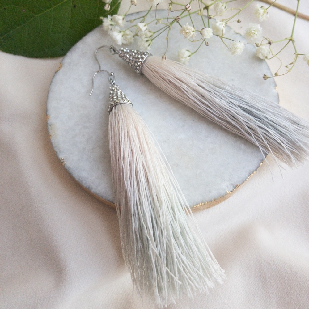 Glam Boho Bridal Tassel Earrings